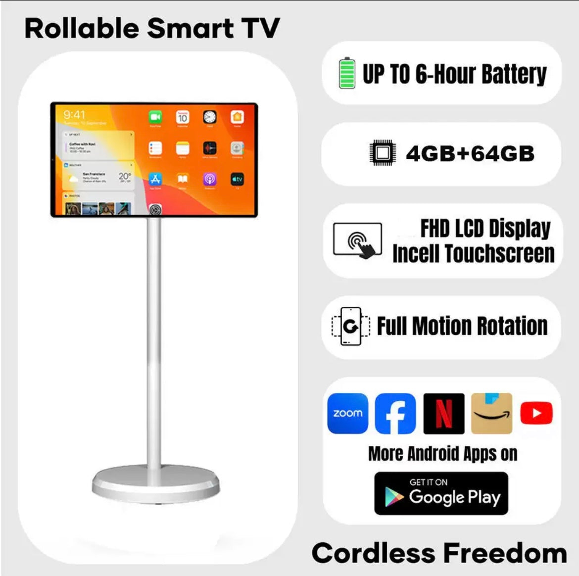 Rollable Smart TV – Wireless Portable Entertainment Screen 📺