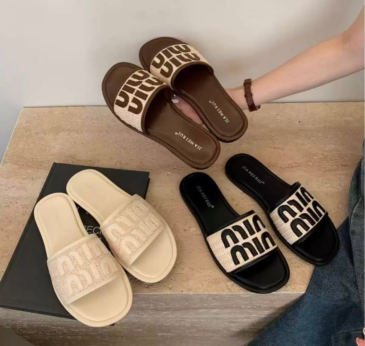 Luxury Designer-Inspired Women’s Slide Sandals – Summer Fashion Slip-On Slippers