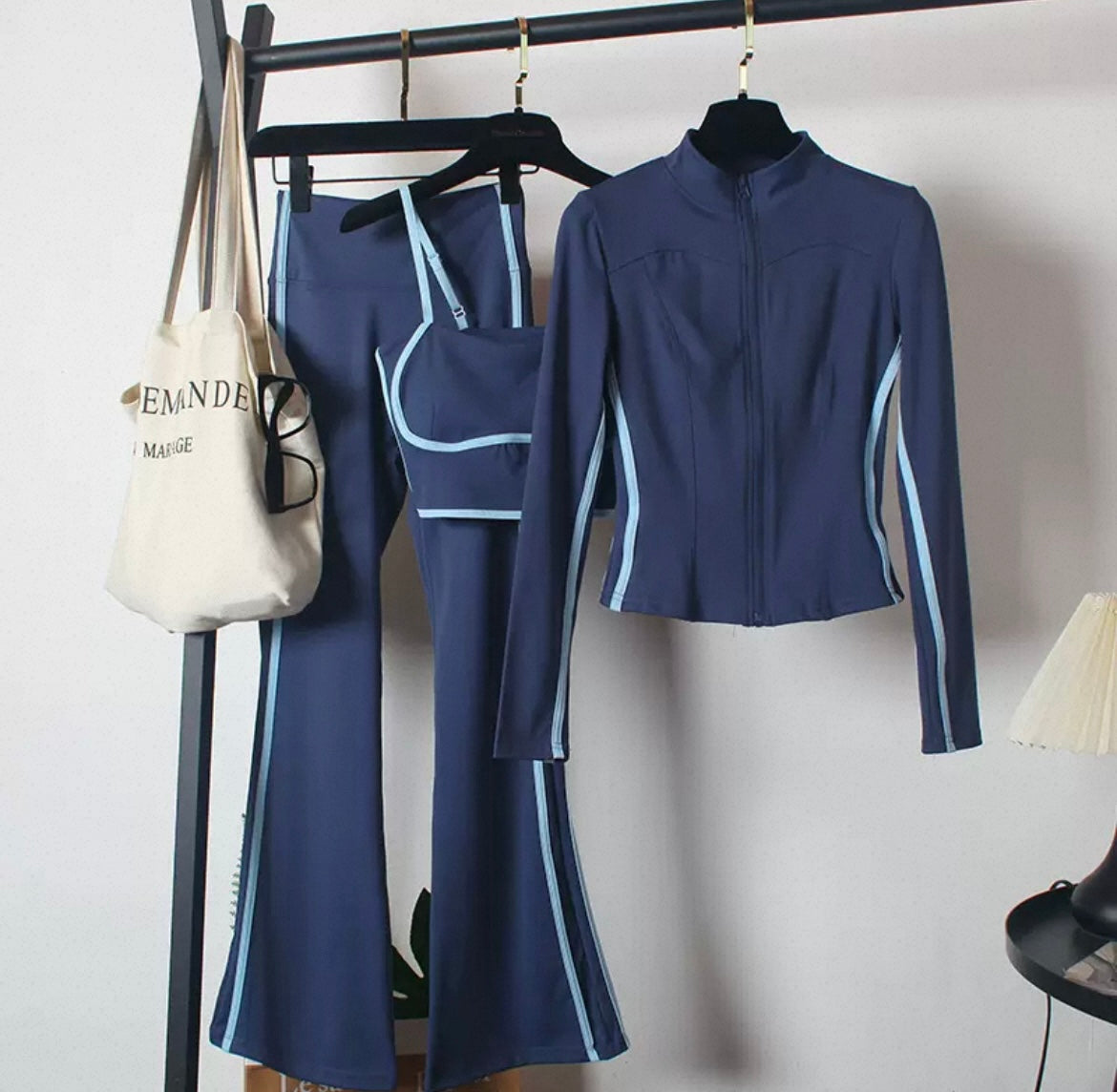Women’s 3 Piece Gym Set Flared