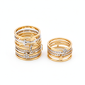 Adjustable Stackable Rings Set Gold and Silver