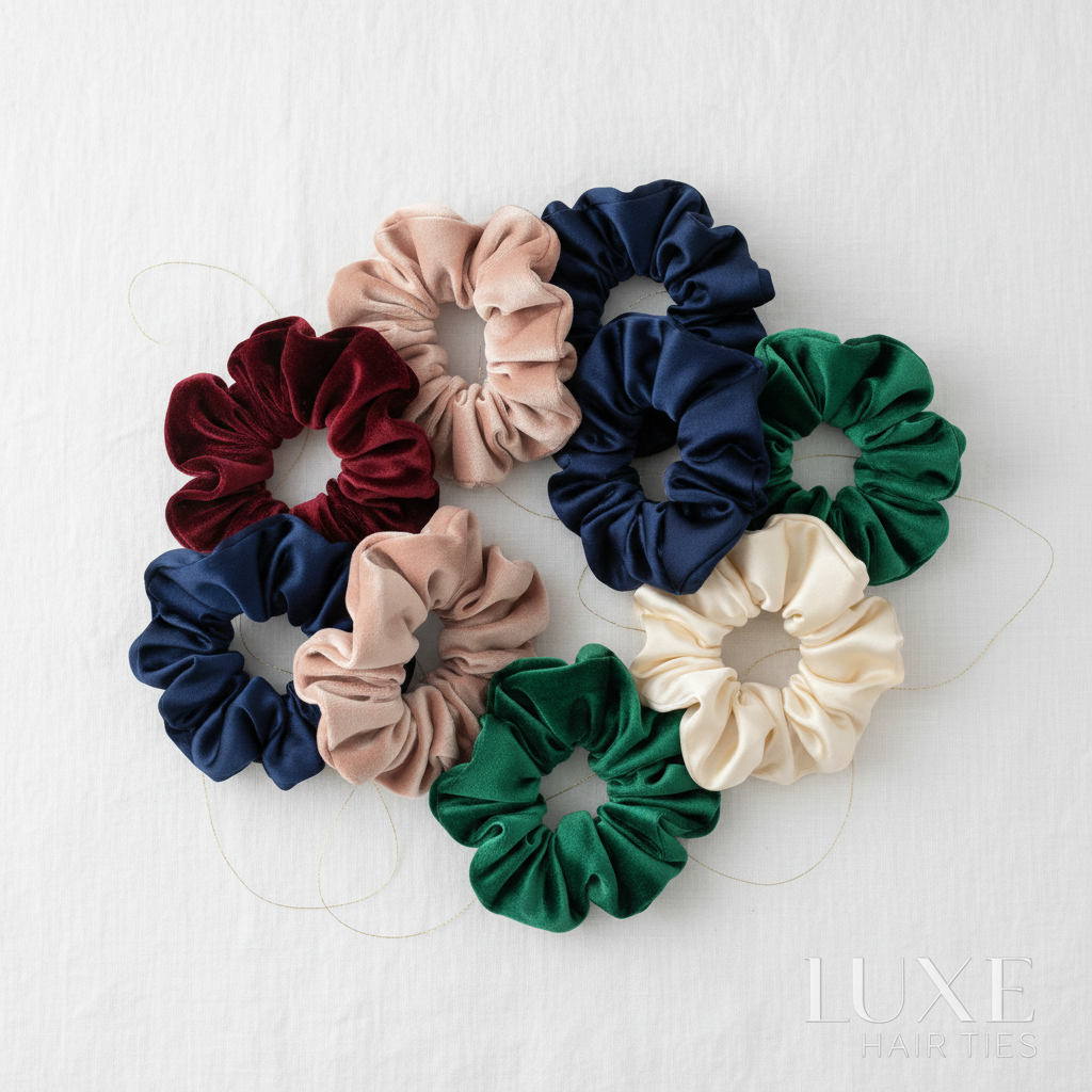 Velvet and Satin Scrunchie Set 10 Pack