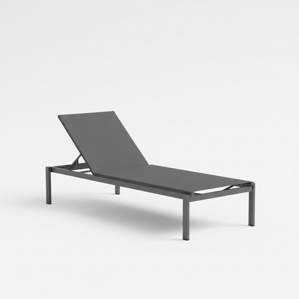 Reclining Outdoor Sun Lounger with Adjustable Backrest
