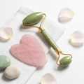 Rose Quartz Gua Sha and Jade Roller Skincare Set