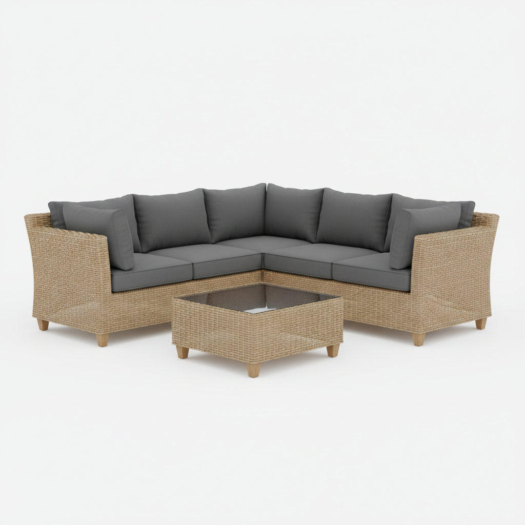Rattan Corner Sofa Garden Lounge Set