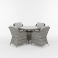 4-Seater Rattan Garden Dining Table and Chair Set