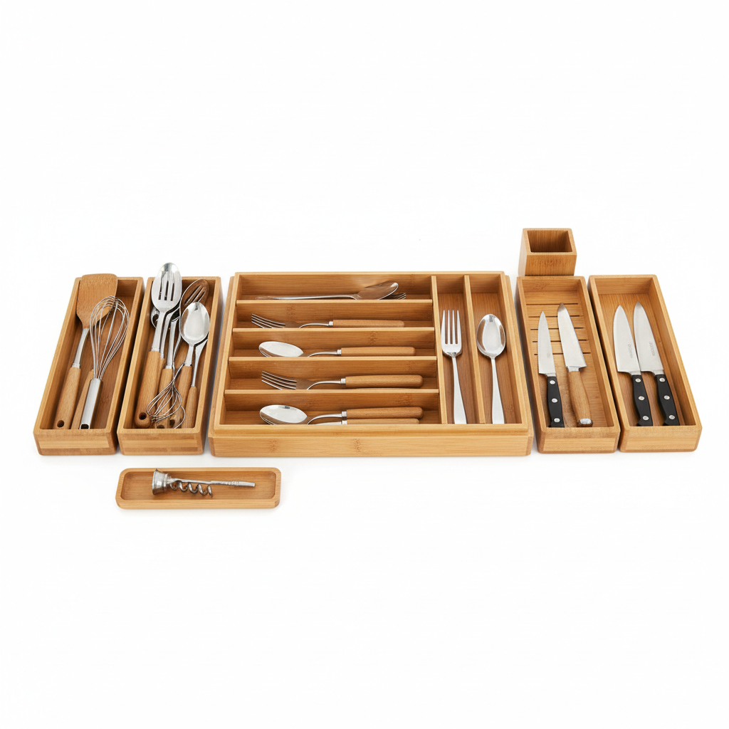 Bamboo Kitchen Drawer Organiser