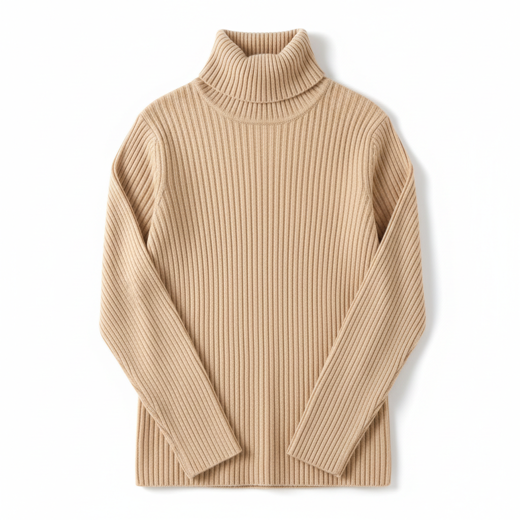 Women's Ribbed Knit Turtleneck Jumper