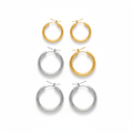 Stainless Steel Hoop Earrings Set 18 Pairs