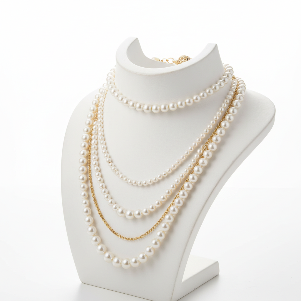 Layered Pearl Necklace Set